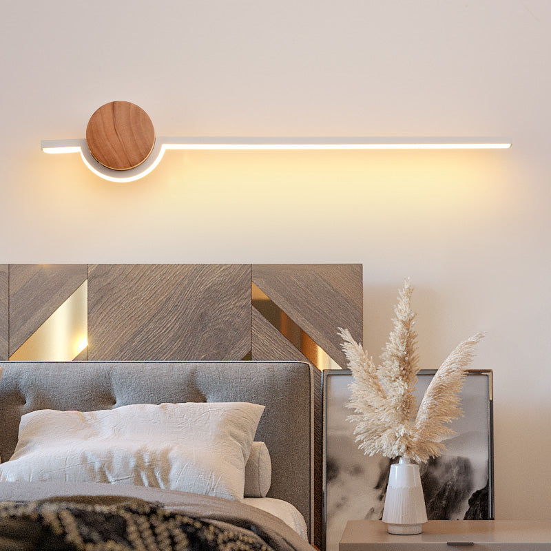 Nordic Linear Vanity Wall Lamp, Black/White/Gold, Bedroom