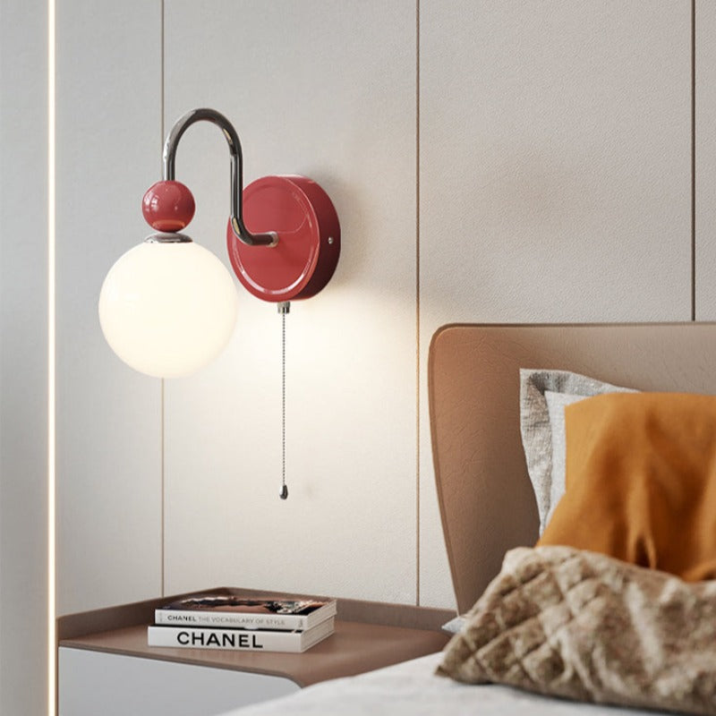 Moderne LED Wall Lamps Red/Coffee Metal/Glass Bedroom