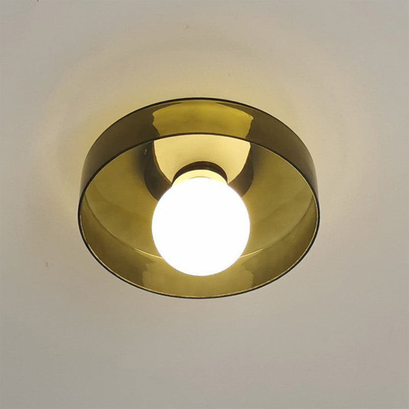 Runde LED-Deckenleuchte aus Glas