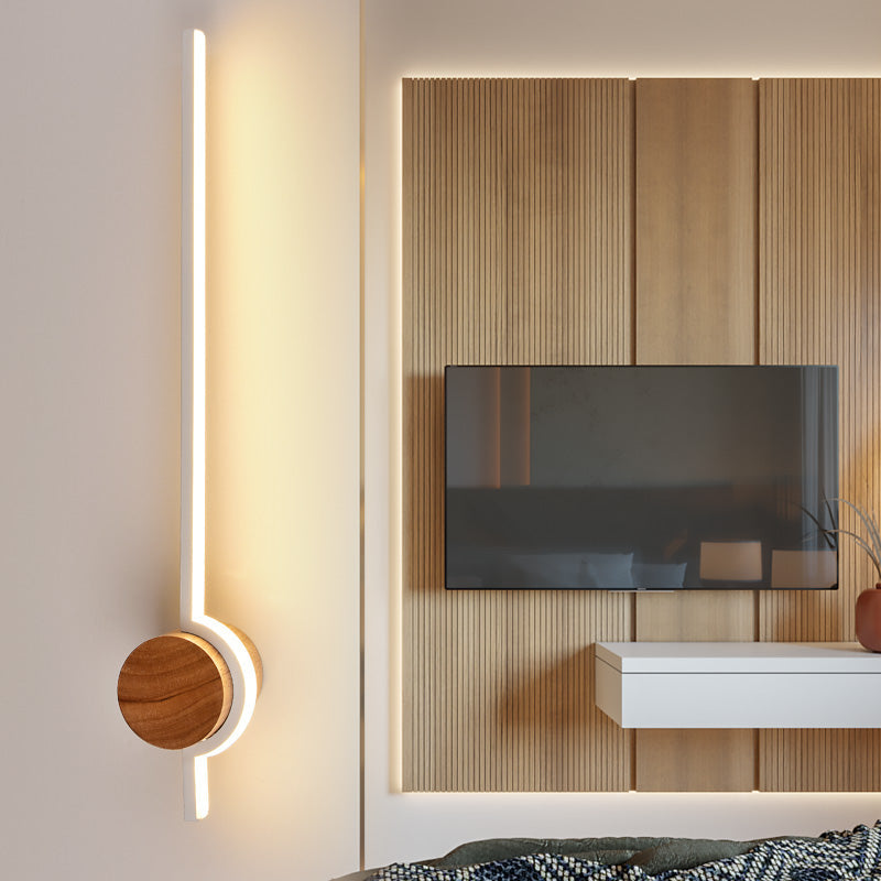 Nordic Linear Vanity Wall Lamp, Black/White/Gold, Bedroom