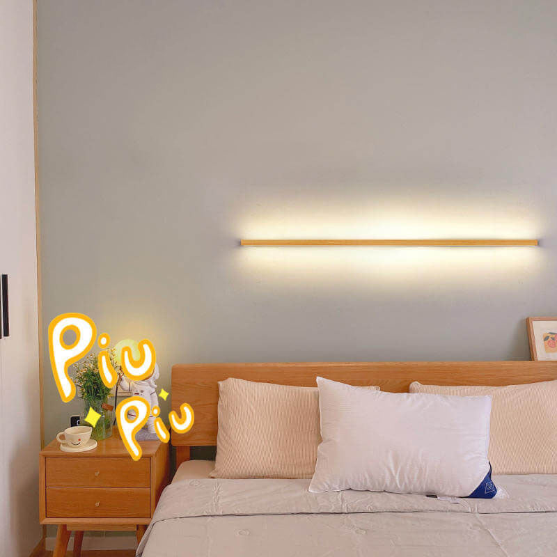 Japanese Minimalist Wood Strip LED Wall Sconce Lamp