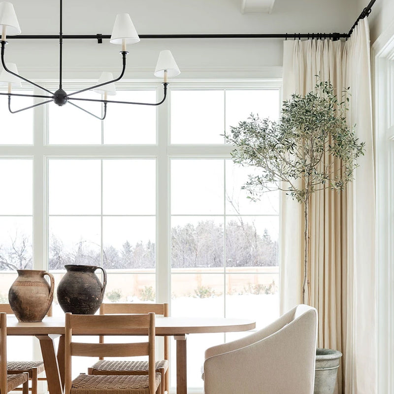 Sophisticated Vintage Retro Metal Chandeliers Living Room, Black/White/Brass