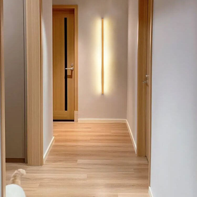 Japanese Minimalist Wood Strip LED Wall Sconce Lamp