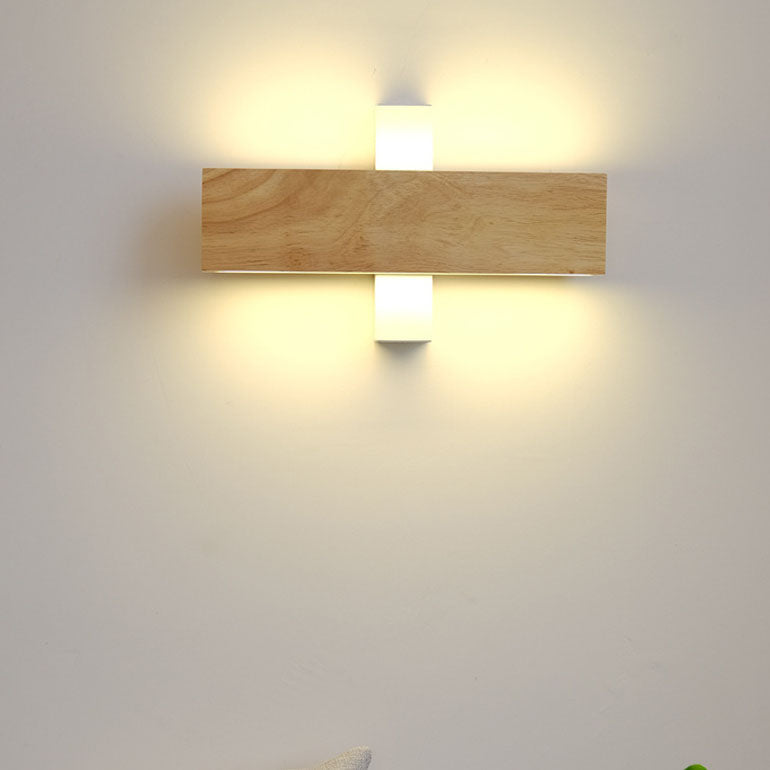 Japanese Minimalist Rotatable Log LED Wall Sconce Lamp