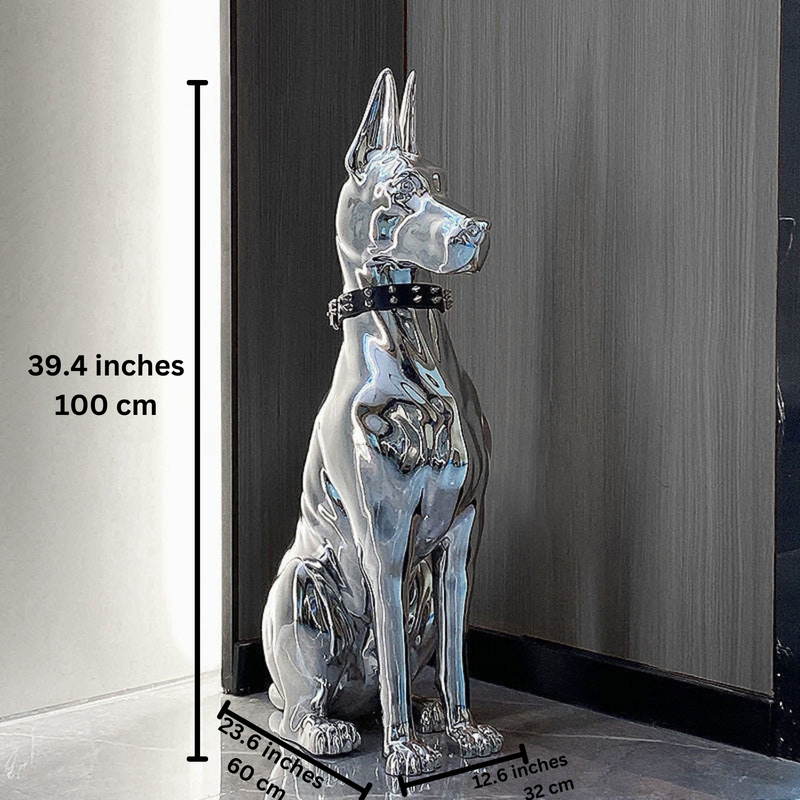 Electroplated Doberman Dog Statue