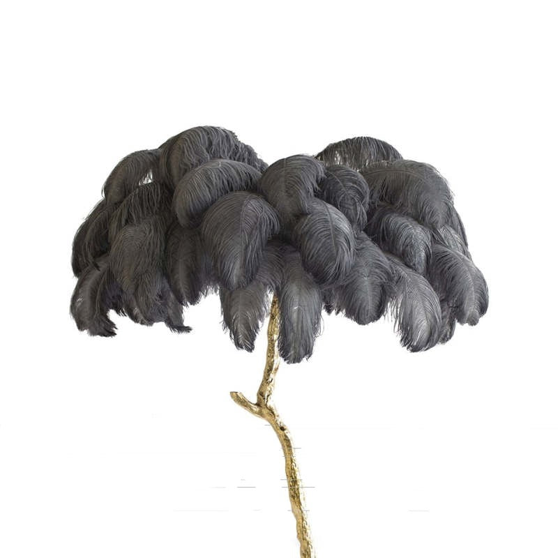 Scandinavian Luxury Unique Ostrich Feather Floor Lamp/Table Lamp