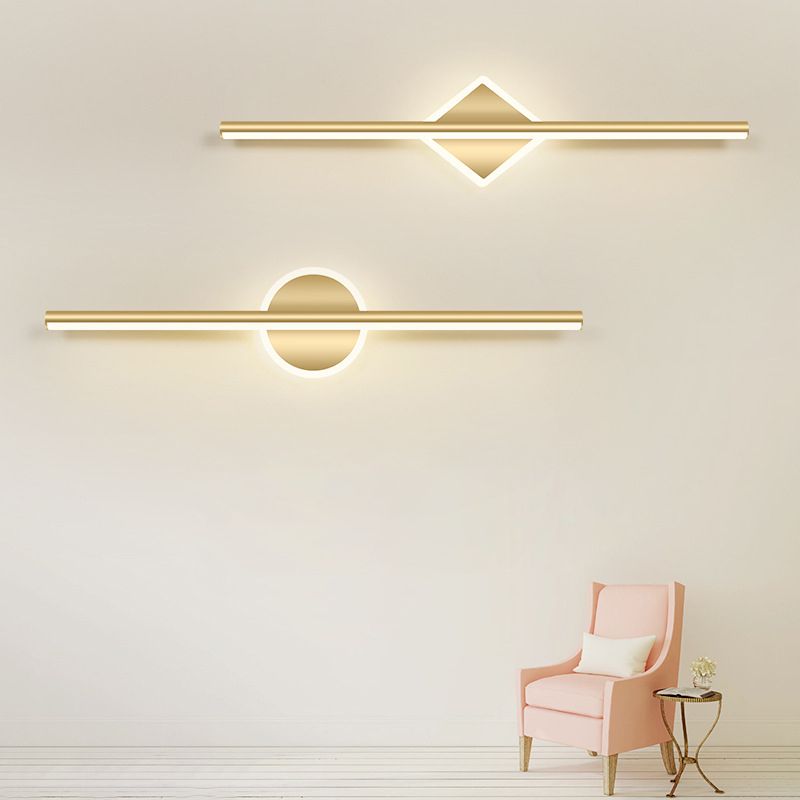 Minimalist Mirror Front Vanity Wall Lamp Black/Gold