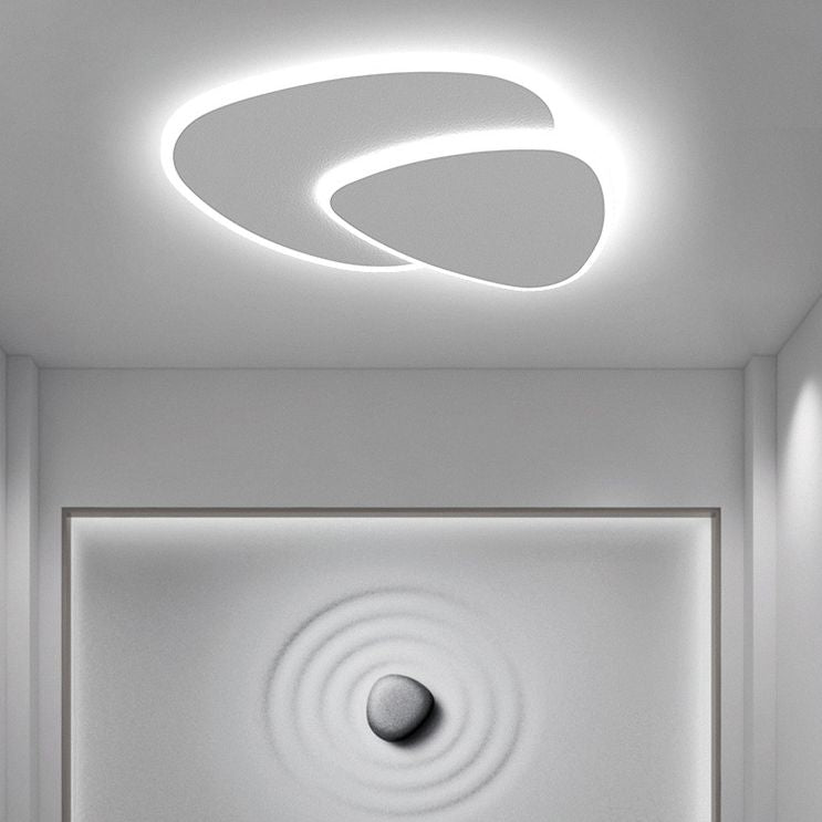 Geometric Metal/Acrylic Flush Mount Ceiling Light White