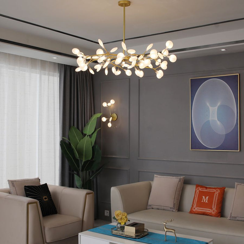 Firefly Art Deco Pendant Light Chandelier Black/Gold Living Room
