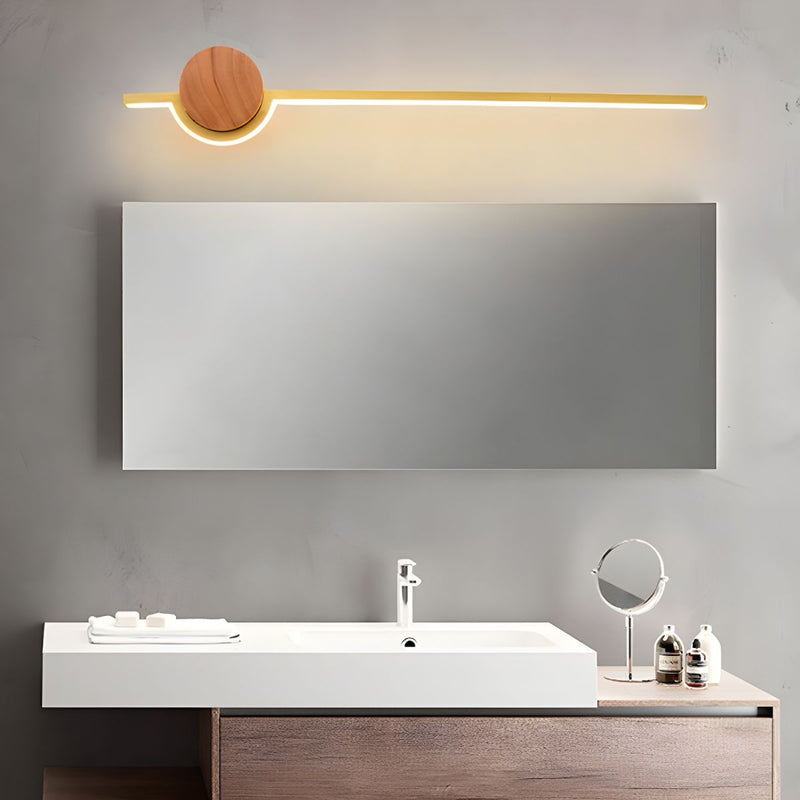 Nordic Linear Vanity Wall Lamp, Black/White/Gold, Bedroom