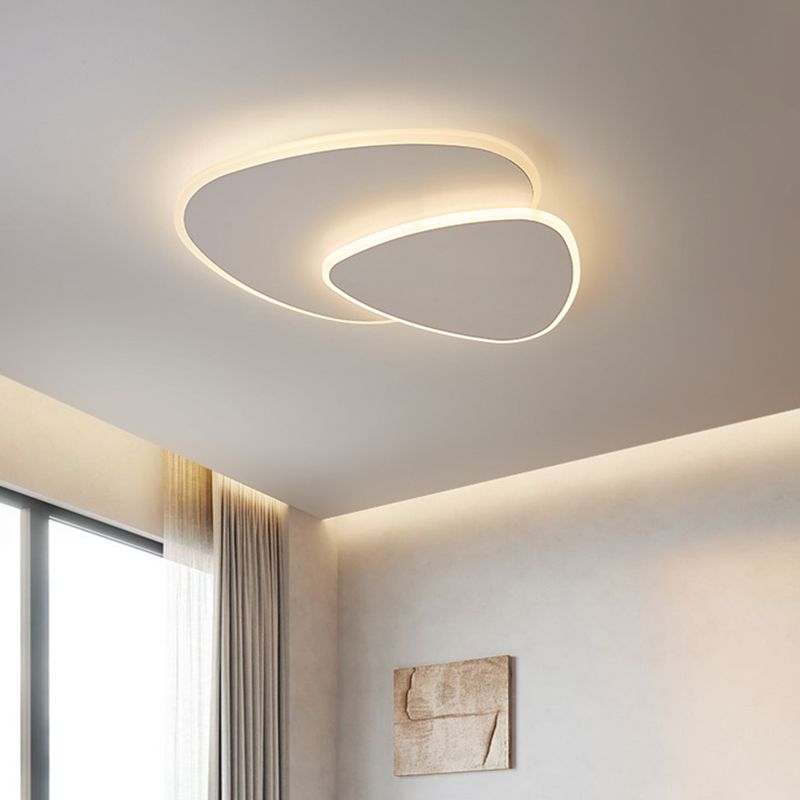 Geometric Metal/Acrylic Flush Mount Ceiling Light White