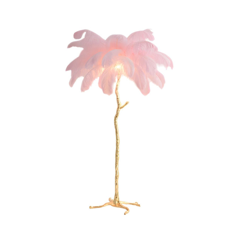 Scandinavian Luxury Unique Ostrich Feather Floor Lamp/Table Lamp