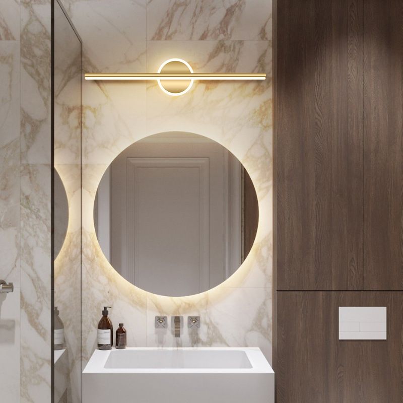 Minimalist Mirror Front Vanity Wall Lamp Black/Gold