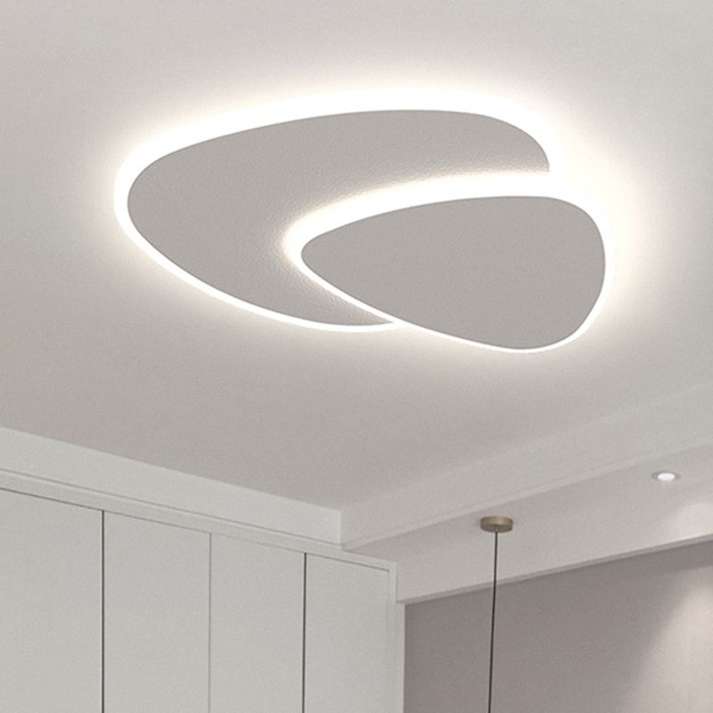 Geometric Metal/Acrylic Flush Mount Ceiling Light White