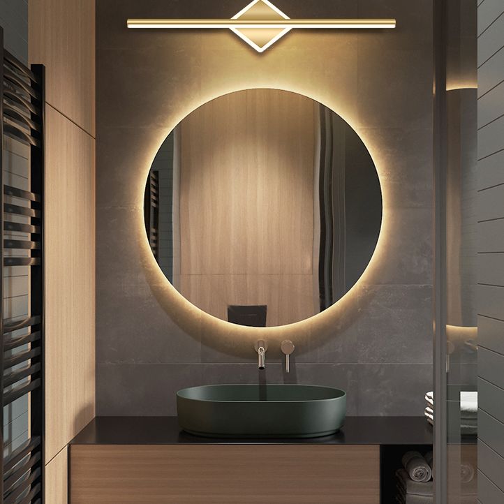 Minimalist Mirror Front Vanity Wall Lamp Black/Gold