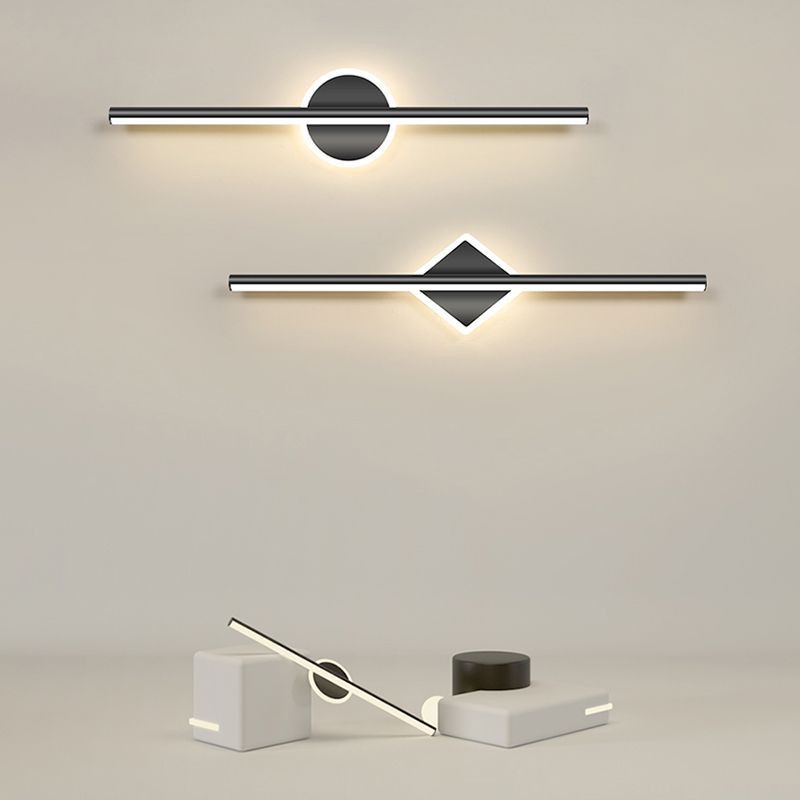 Minimalist Mirror Front Vanity Wall Lamp Black/Gold