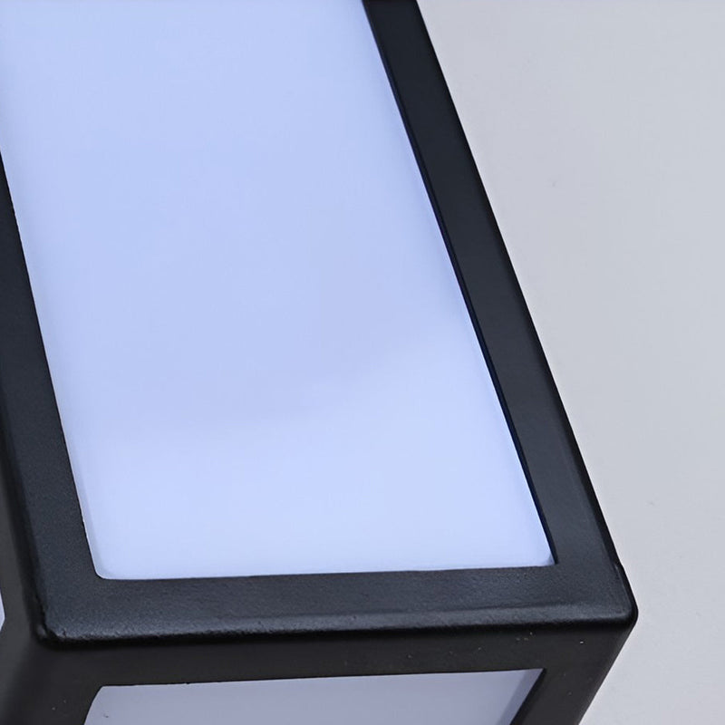 Rectangle LED Waterproof Motion Sensor Black Contemporary Wall Sconce Light