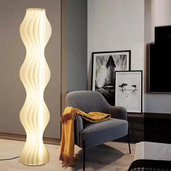 Artistic Pleated Acrylic Floor Lamp White