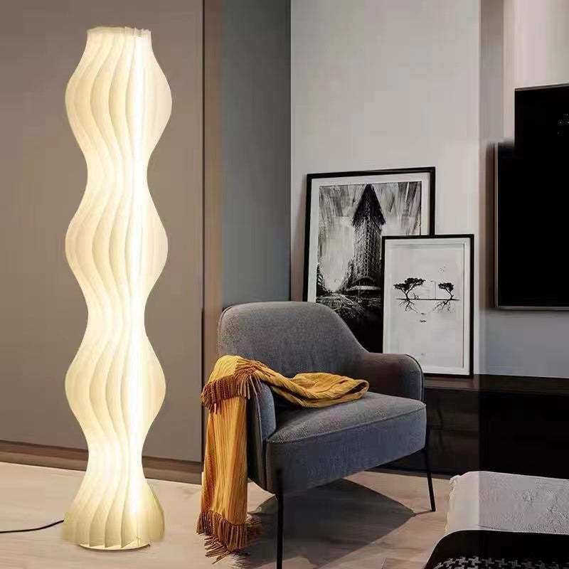 Artistic Pleated Acrylic Floor Lamp White