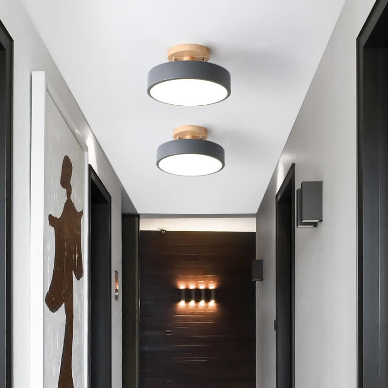 Scandinavian Round LED Semi-Flush Mount Ceiling Light
