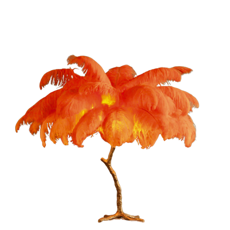 Scandinavian Luxury Unique Ostrich Feather Floor Lamp/Table Lamp