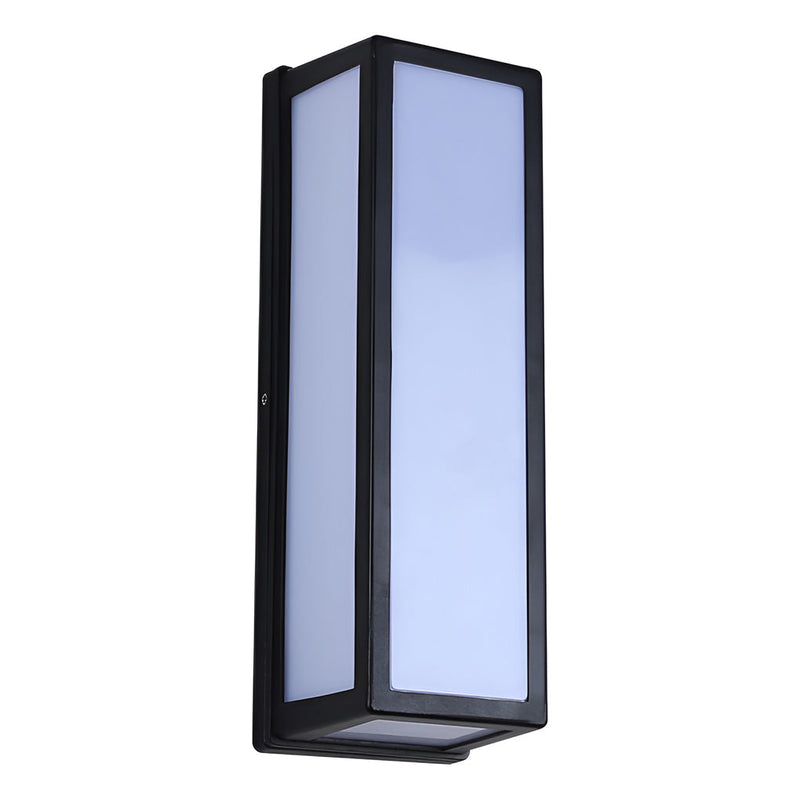 Rectangle LED Waterproof Motion Sensor Black Contemporary Wall Sconce Light