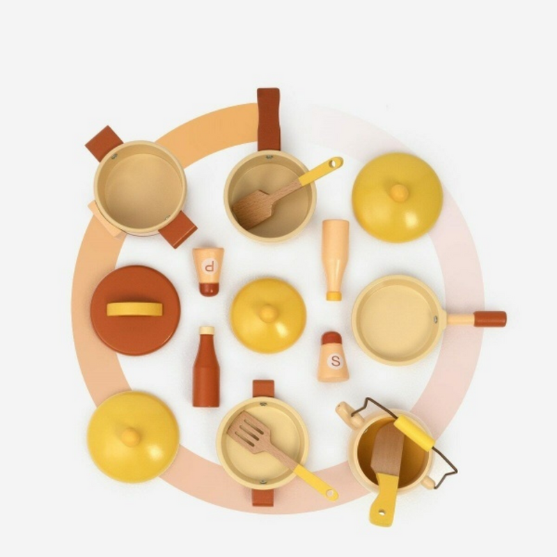 Kinder-Küchenset aus Holz zum Rollenspiel