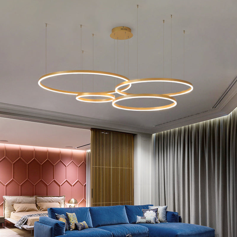 Modern Pendant Light Tir-Circle Black/Gold/Coffee Metal
