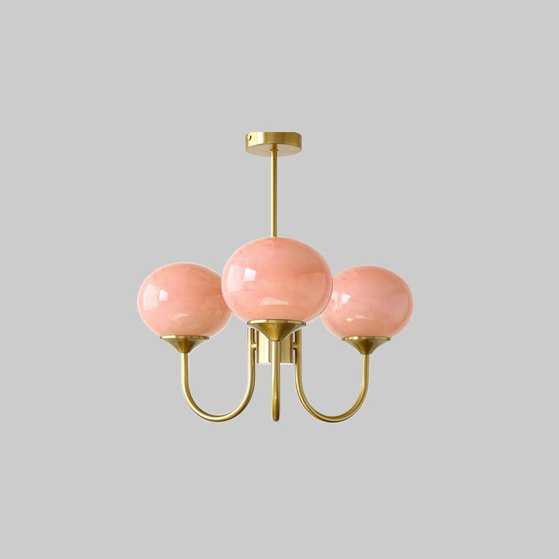 Bubble Pink Glass Marshmallow Chandelier
