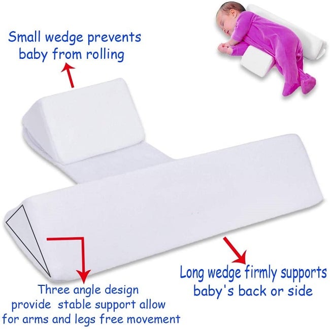 Baby Side Sleeping Pillow & Anti-Rollover Support Sleep Positioner