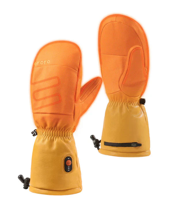 Unisex Heated Leather Chopper Mittens