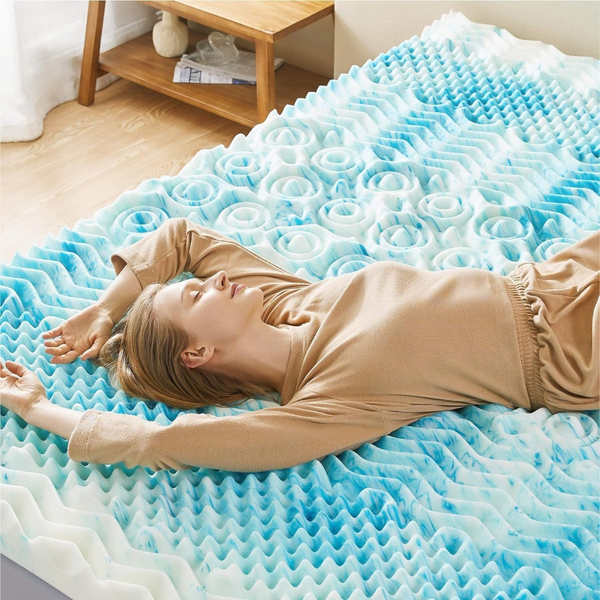 Premium Cooling Egg Crate Foam Mattress Topper for Enhanced Comfort