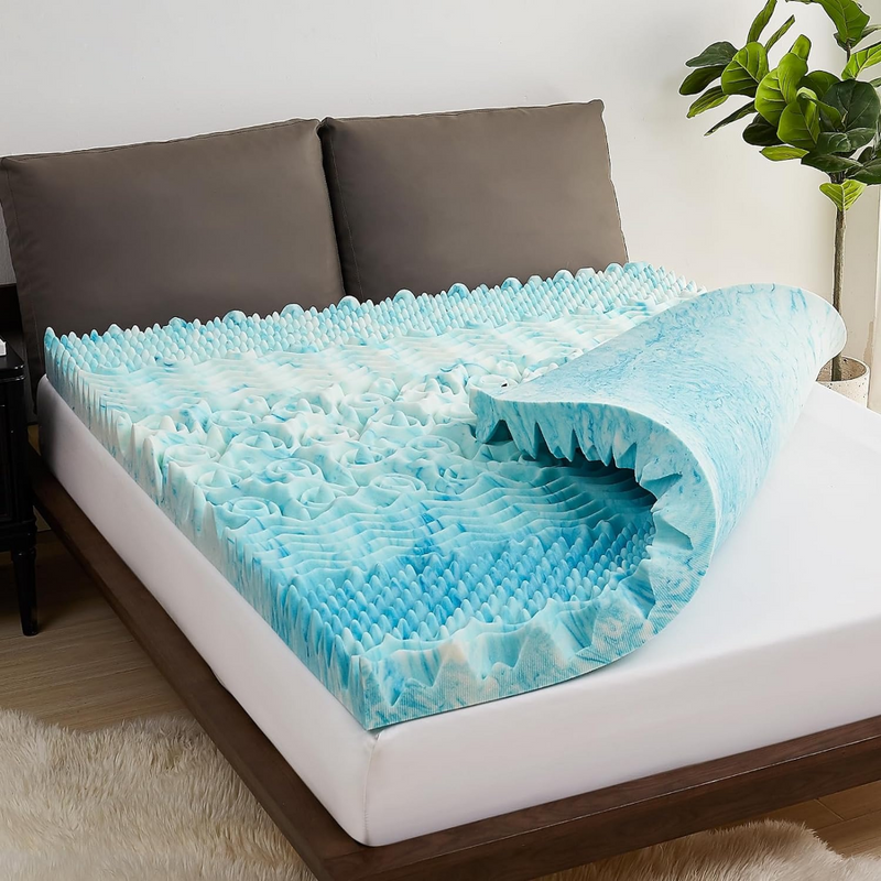 Premium Cooling Egg Crate Foam Mattress Topper for Enhanced Comfort