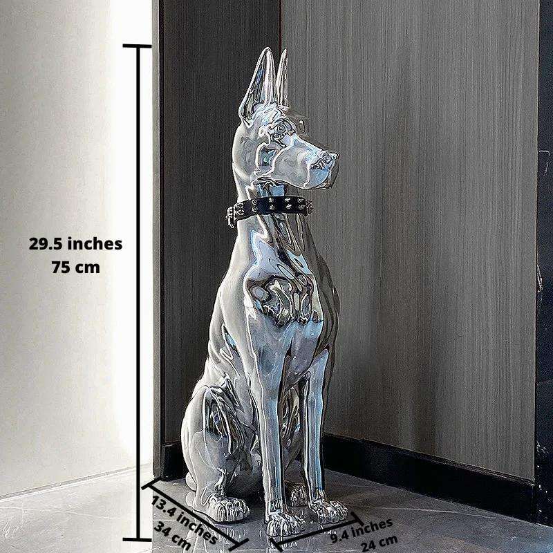 Electroplated Doberman Dog Statue