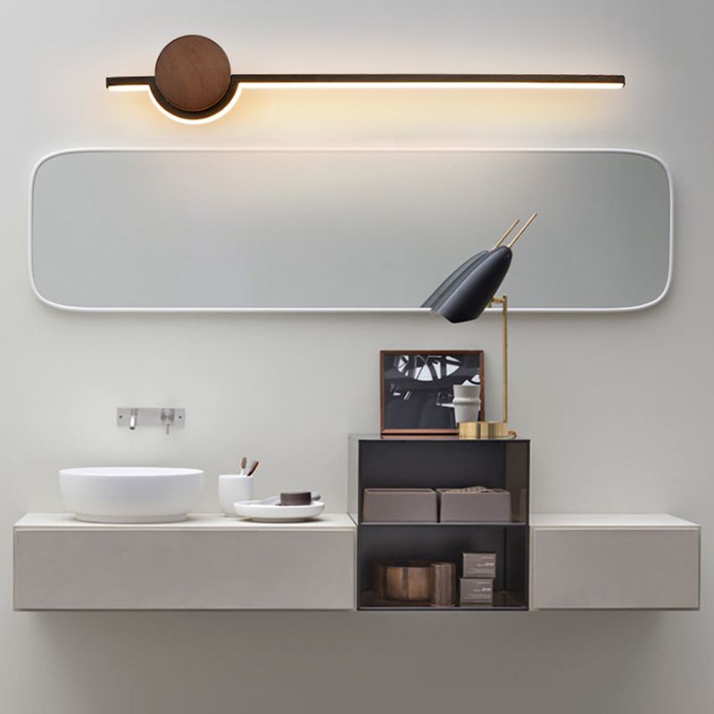 Nordic Linear Vanity Wall Lamp, Black/White/Gold, Bedroom