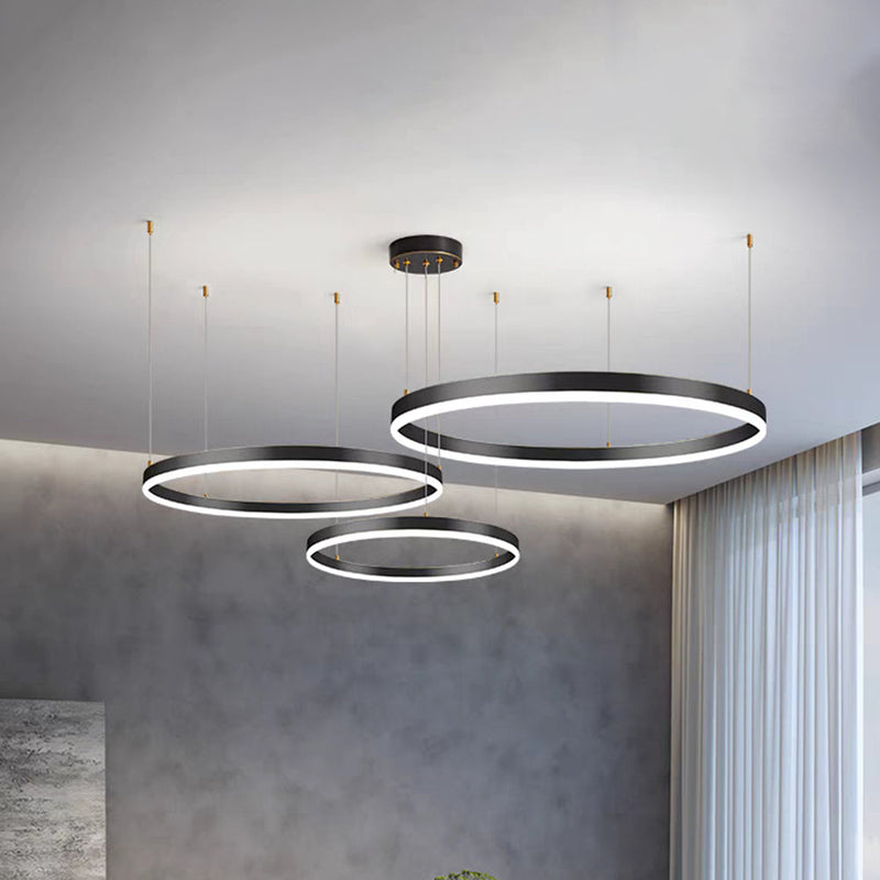 Modern Pendant Light Tir-Circle Black/Gold/Coffee Metal