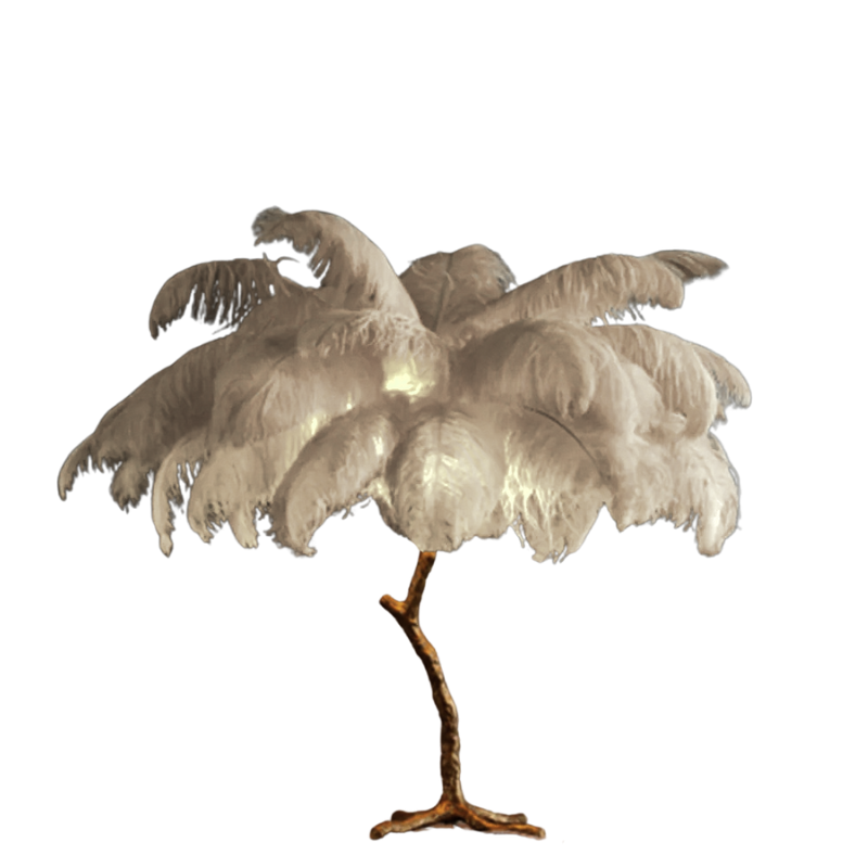 Scandinavian Luxury Unique Ostrich Feather Floor Lamp/Table Lamp