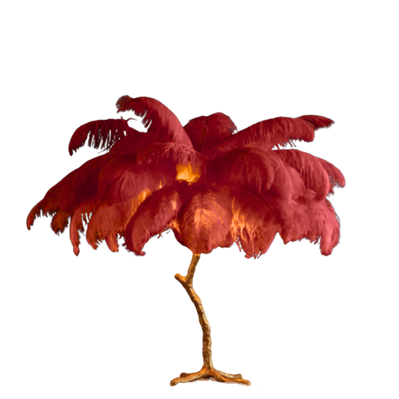 Scandinavian Luxury Unique Ostrich Feather Floor Lamp/Table Lamp