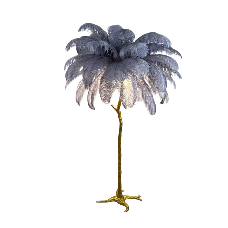Scandinavian Luxury Unique Ostrich Feather Floor Lamp/Table Lamp