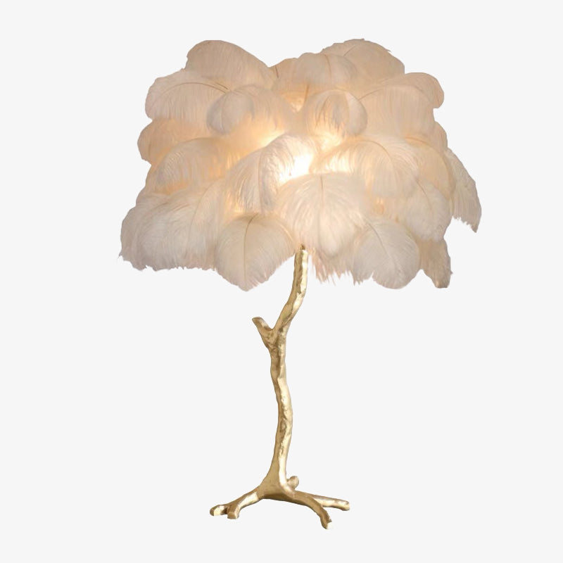 Scandinavian Luxury Unique Ostrich Feather Floor Lamp/Table Lamp