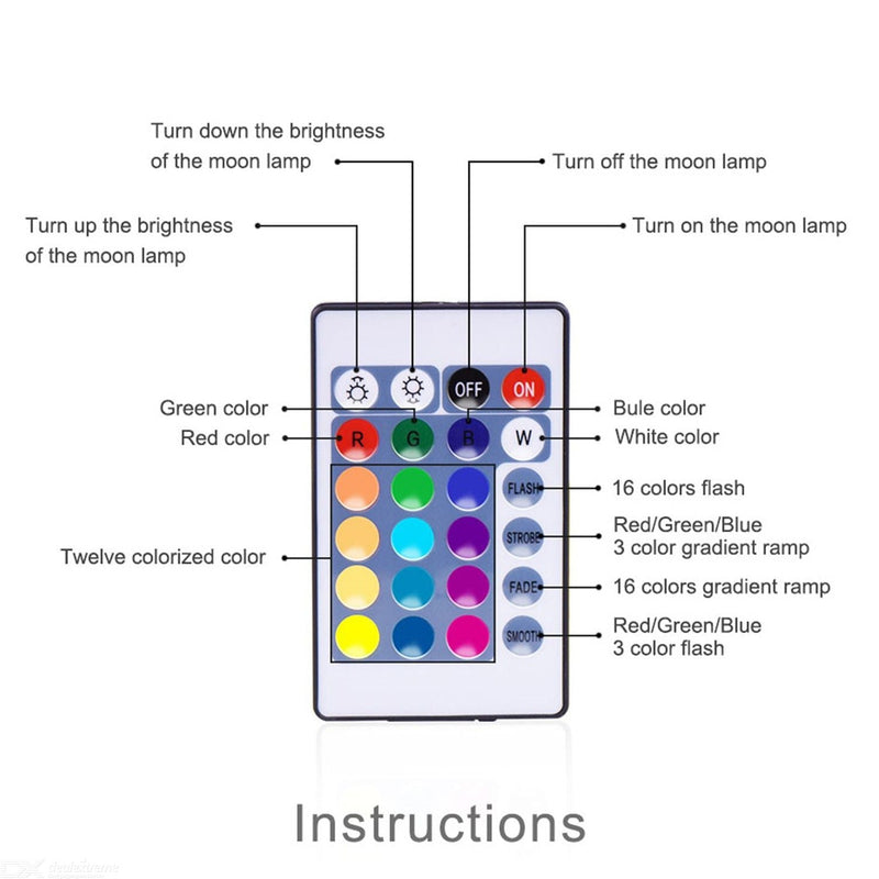 Moon Galaxy LED Lamp 5.9 inch 16 Colors