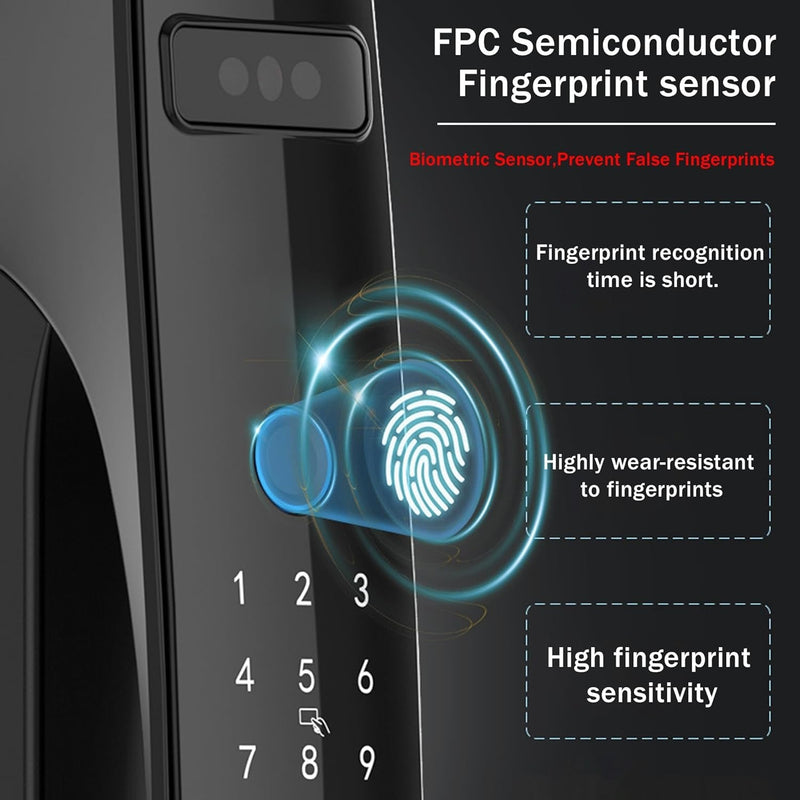 3D Face Smart Door Lock Security Camera | Smart Door Lock Security WIFI Smart Mortise Lock