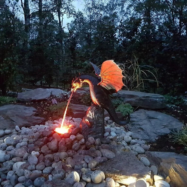Fire-breathing Dragon Sculpture Waterscape