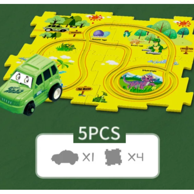 Elektrisches Eisenbahnauto-Spielzeug, multifunktionales Szene-DIY-Puzzle