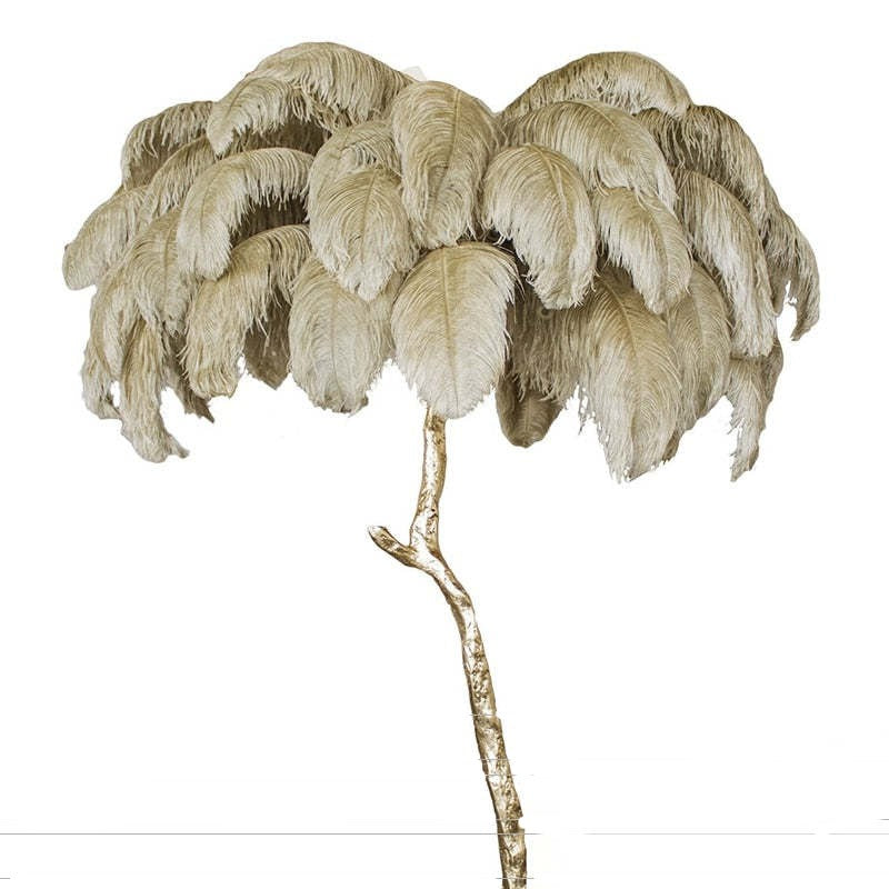 Scandinavian Luxury Unique Ostrich Feather Floor Lamp/Table Lamp