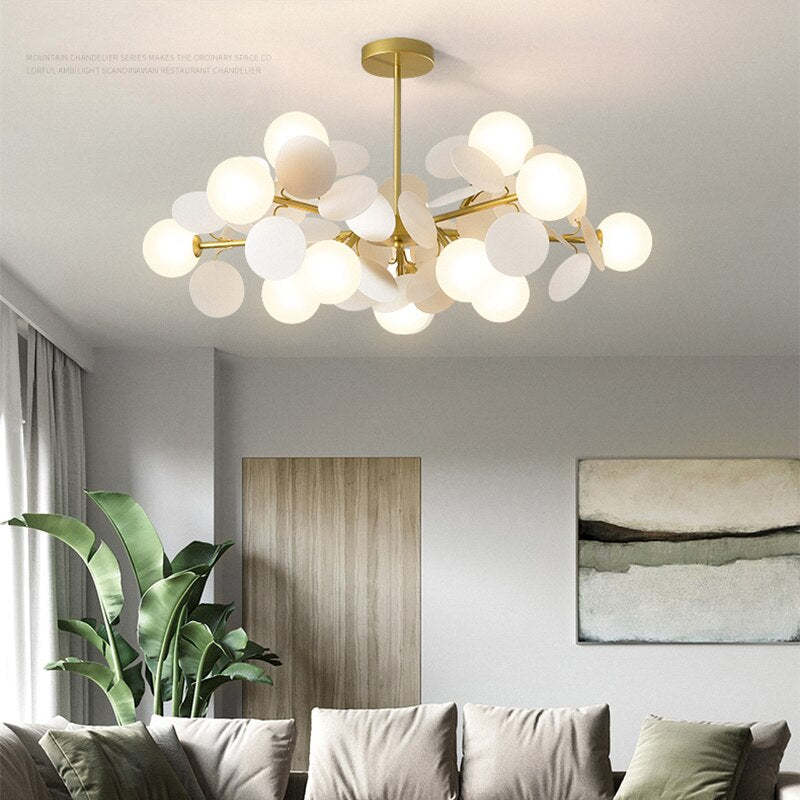 Multicolored Flower Branch Chandelier Living Room