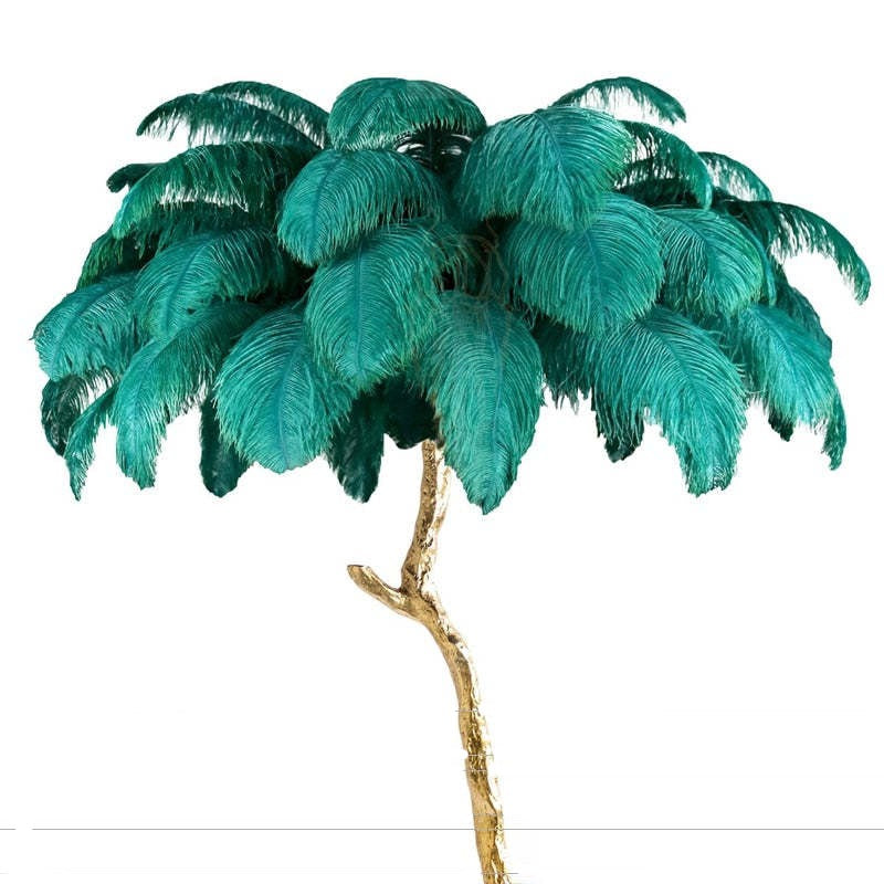 Scandinavian Luxury Unique Ostrich Feather Floor Lamp/Table Lamp