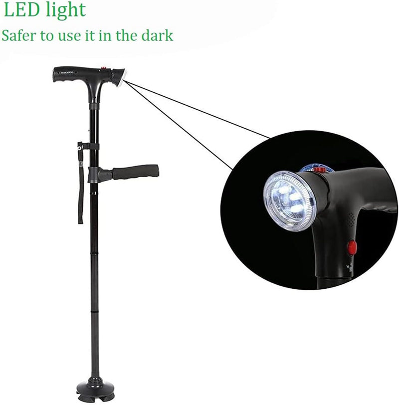 Folding Cane with Led Light, Adjustable for Arthritis, Disabled and Elderly