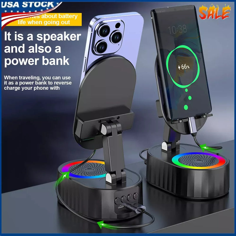 5-in-1 Wireless Induction Bluetooth Speaker & Phone Holder