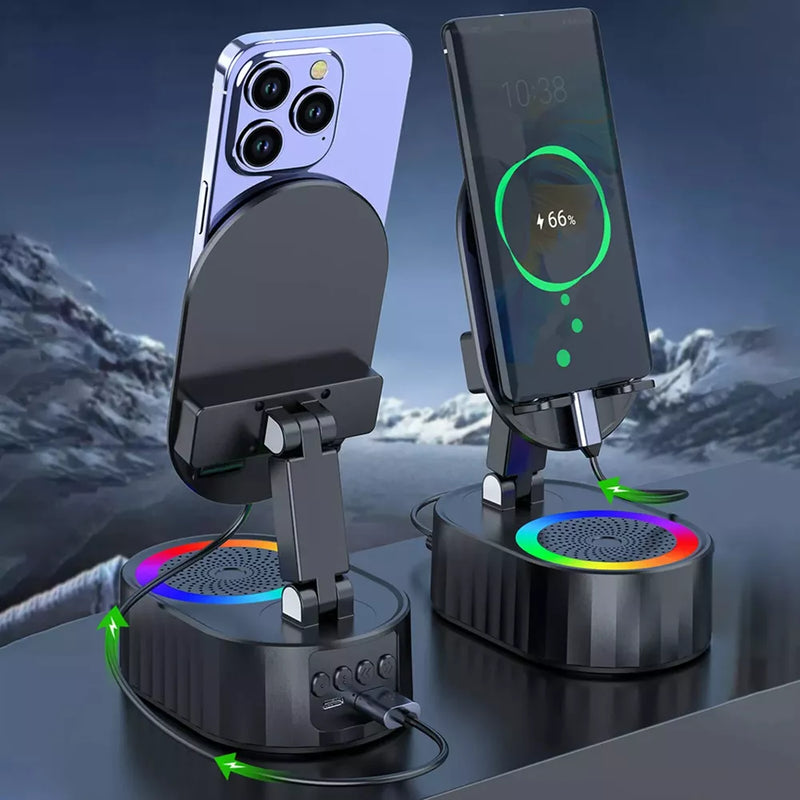 5-in-1 Wireless Induction Bluetooth Speaker & Phone Holder
